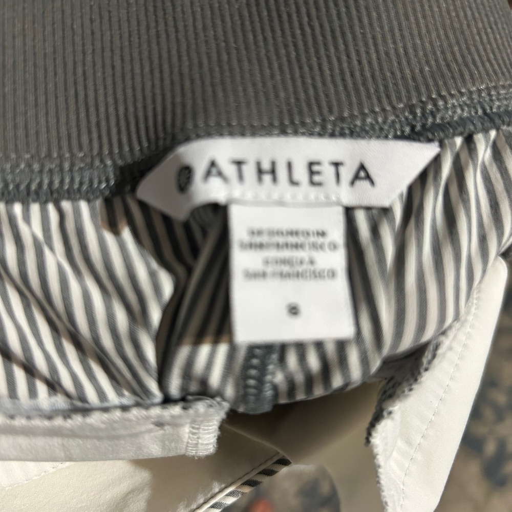 Athleta Striped Trousers Pants Size 8 High Rise Wide Leg‎ Casual Athleisure - Picture 5 of 5